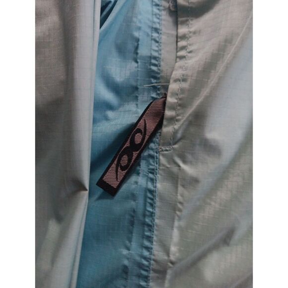 Marmot Jacket Two Toned Blue Logo Rain Coat‎ Windbreaker Full Zip Hooded Sz. XS - Picture 3 of 11